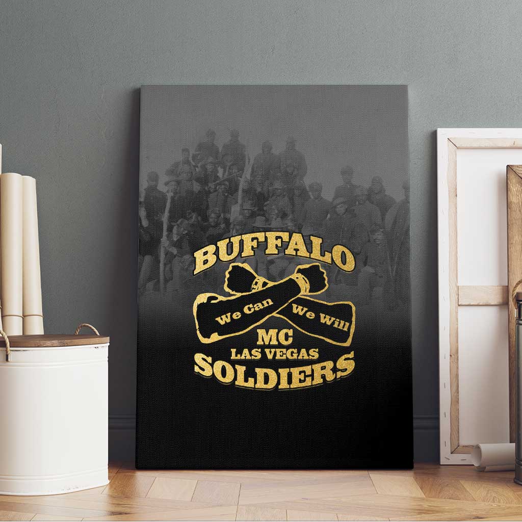 African American Buffalo Soldier Canvas Wall Art We Can We Will - Black - Wonder Print Shop