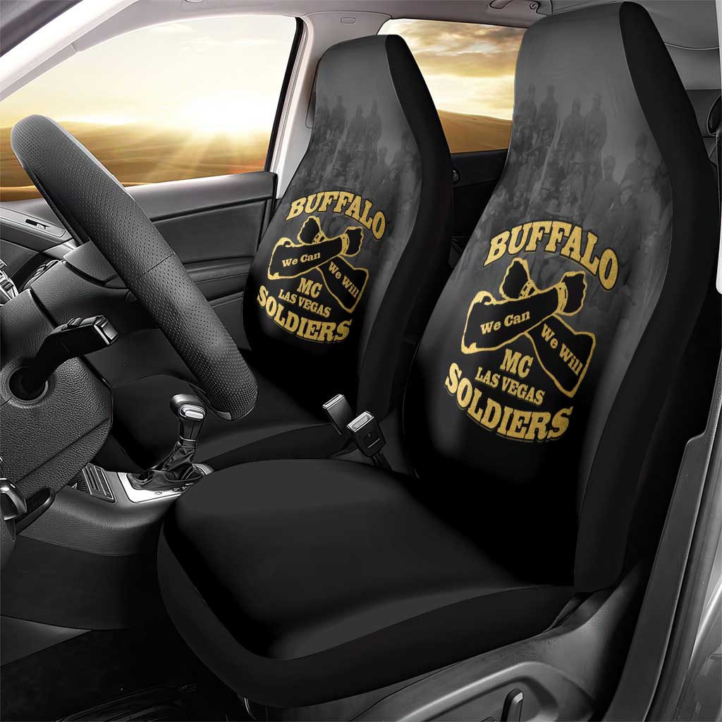 African American Buffalo Soldier Car Seat Cover We Can We Will - Black - Wonder Print Shop