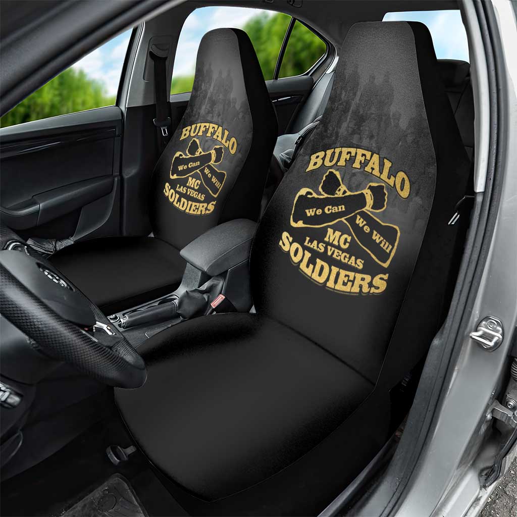 African American Buffalo Soldier Car Seat Cover We Can We Will - Black - Wonder Print Shop