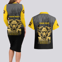 Personalized African American Buffalo Soldier Couples Matching Long Sleeve Bodycon Dress and Hawaiian Shirt We Can We Will - Black - Wonder Print Shop