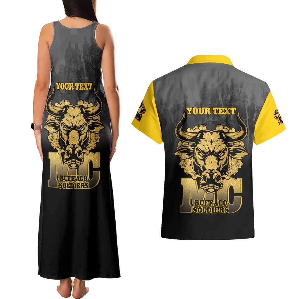 Personalized African American Buffalo Soldier Couples Matching Tank Maxi Dress and Hawaiian Shirt We Can We Will - Black - Wonder Print Shop