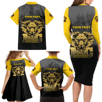 Personalized African American Buffalo Soldier Family Matching Long Sleeve Bodycon Dress and Hawaiian Shirt We Can We Will - Black - Wonder Print Shop