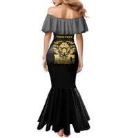 Personalized African American Buffalo Soldier Family Matching Mermaid Dress and Hawaiian Shirt We Can We Will - Black - Wonder Print Shop