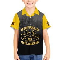 Personalized African American Buffalo Soldier Family Matching Off The Shoulder Long Sleeve Dress and Hawaiian Shirt We Can We Will - Black - Wonder Print Shop