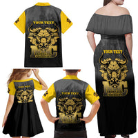 Personalized African American Buffalo Soldier Family Matching Off Shoulder Maxi Dress and Hawaiian Shirt We Can We Will - Black - Wonder Print Shop