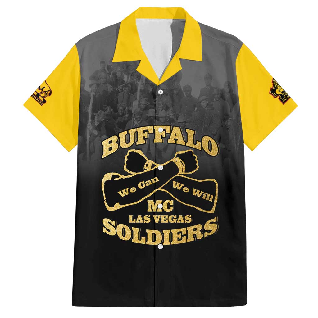 Personalized African American Buffalo Soldier Family Matching Off Shoulder Maxi Dress and Hawaiian Shirt We Can We Will - Black - Wonder Print Shop