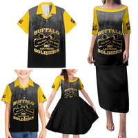 Personalized African American Buffalo Soldier Family Matching Puletasi and Hawaiian Shirt We Can We Will - Black - Wonder Print Shop