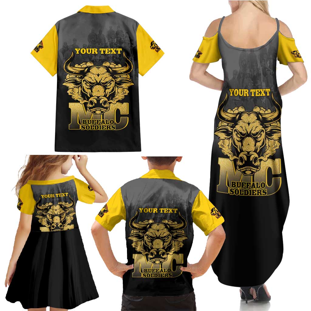 Personalized African American Buffalo Soldier Family Matching Summer Maxi Dress and Hawaiian Shirt We Can We Will - Black - Wonder Print Shop