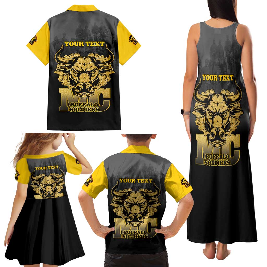 Personalized African American Buffalo Soldier Family Matching Tank Maxi Dress and Hawaiian Shirt We Can We Will - Black - Wonder Print Shop