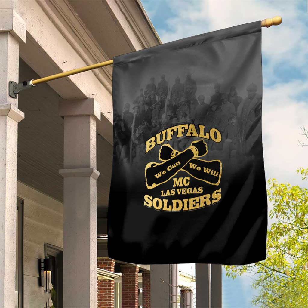 African American Buffalo Soldier Garden Flag We Can We Will - Black - Wonder Print Shop