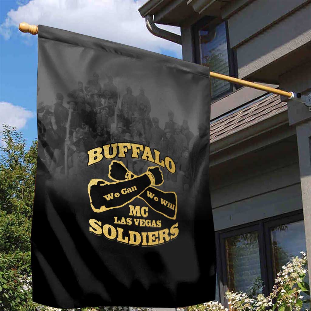 African American Buffalo Soldier Garden Flag We Can We Will - Black - Wonder Print Shop
