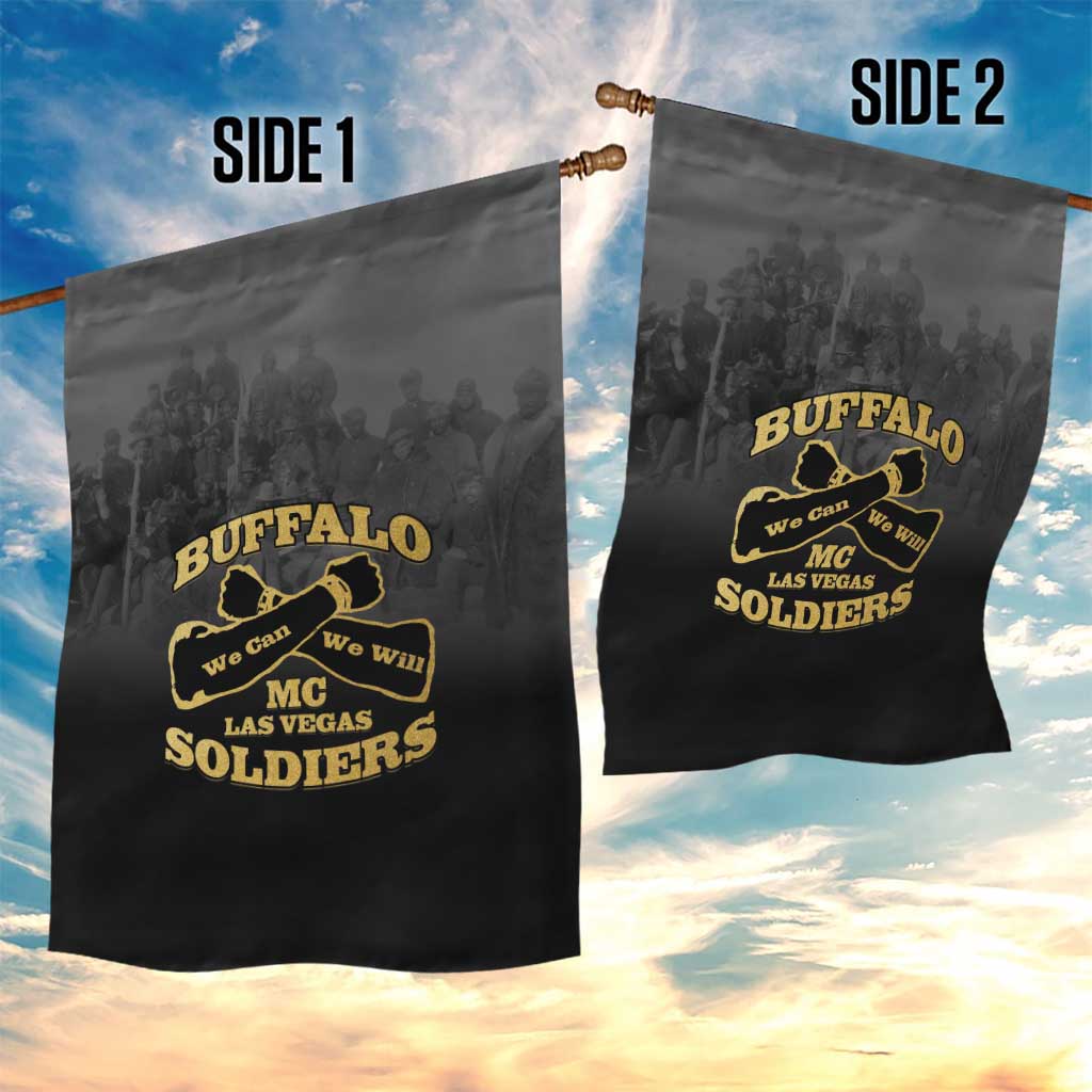 African American Buffalo Soldier Garden Flag We Can We Will - Black - Wonder Print Shop