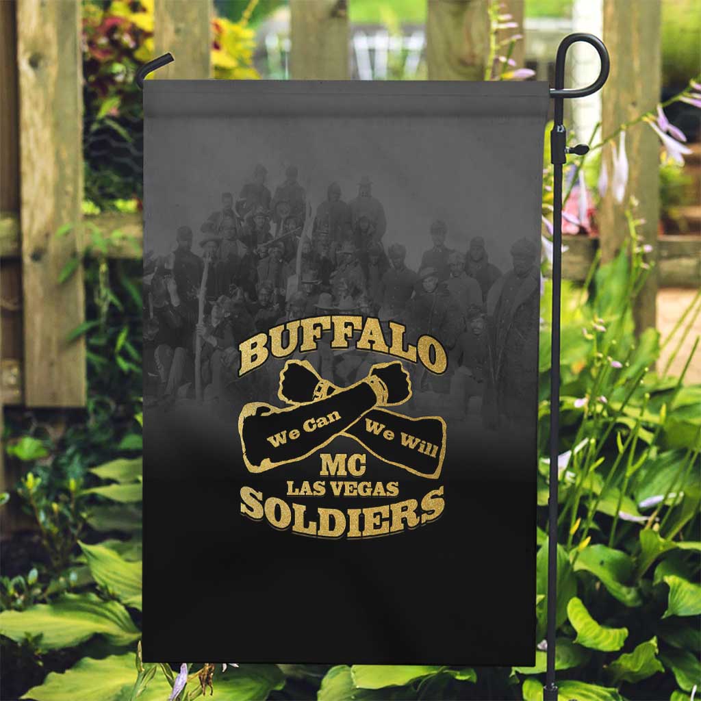 African American Buffalo Soldier Garden Flag We Can We Will - Black - Wonder Print Shop