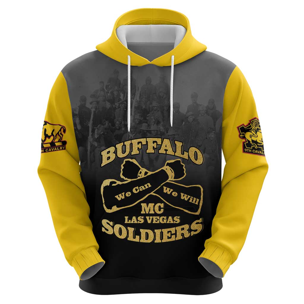Personalized African American Buffalo Soldier Hoodie We Can We Will - Black - Wonder Print Shop
