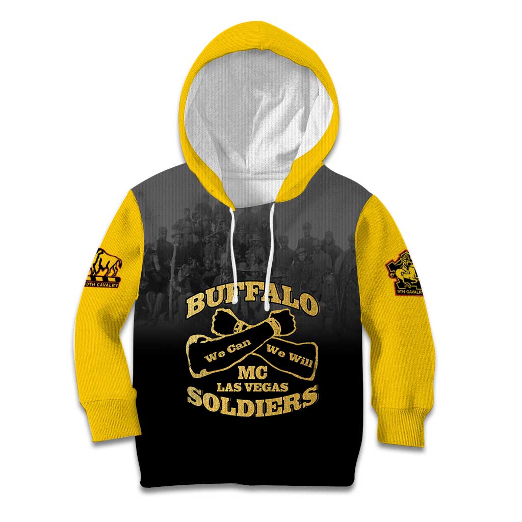 Personalized African American Buffalo Soldier Kid Hoodie We Can We Will - Black - Wonder Print Shop
