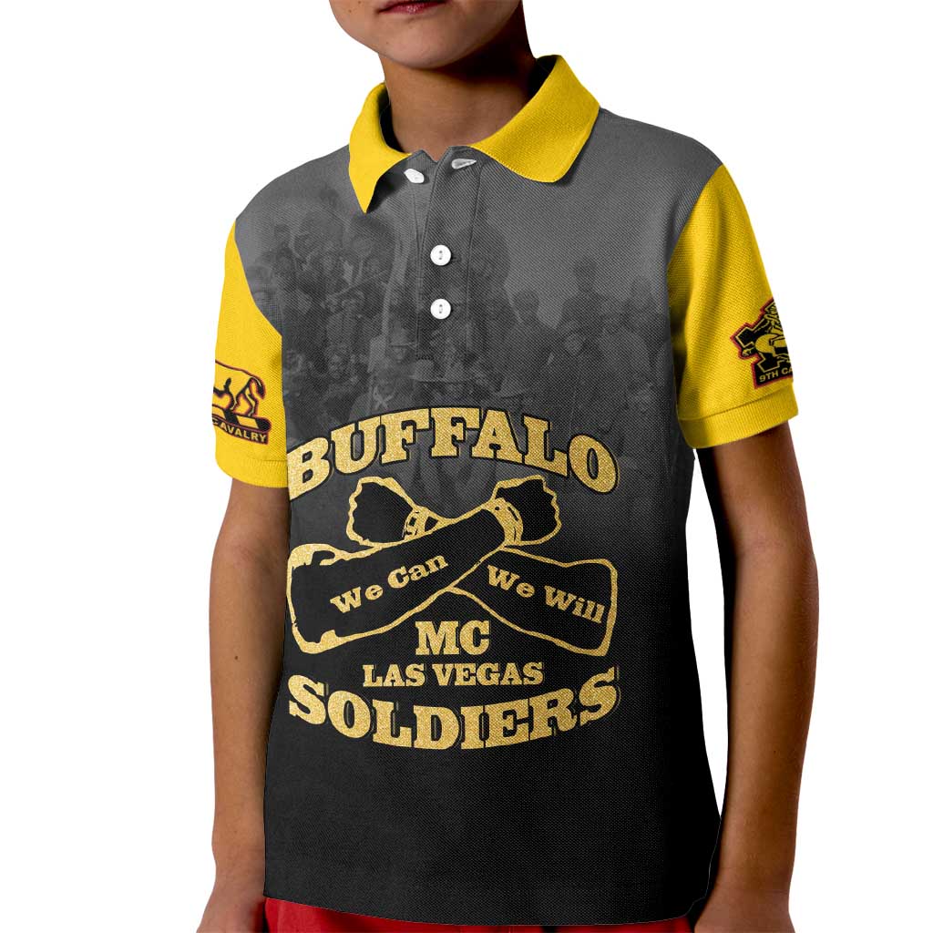 Personalized African American Buffalo Soldier Kid Polo Shirt We Can We Will - Black - Wonder Print Shop