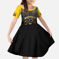 Personalized African American Buffalo Soldier Kid Short Sleeve Dress We Can We Will - Black - Wonder Print Shop