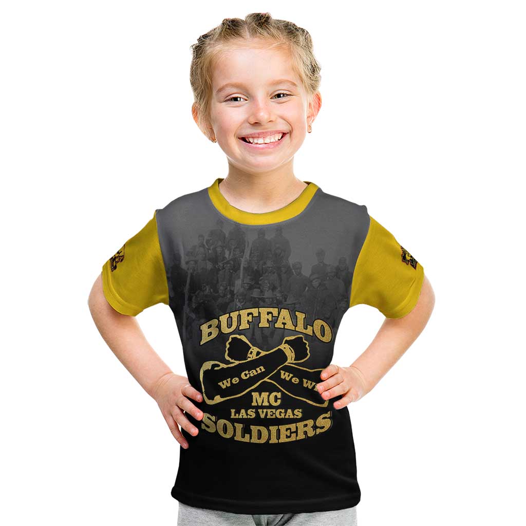 Personalized African American Buffalo Soldier Kid T Shirt We Can We Will - Black - Wonder Print Shop