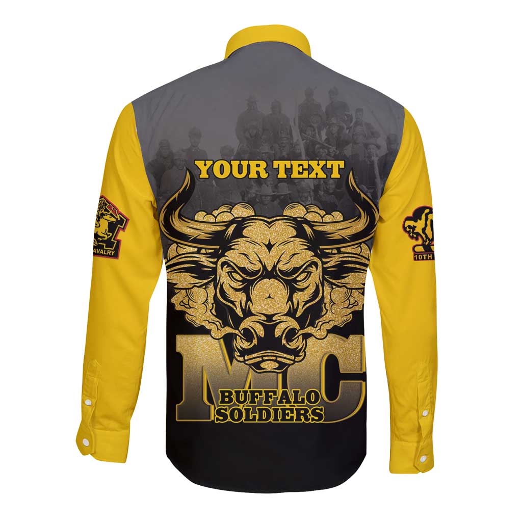 Personalized African American Buffalo Soldier Long Sleeve Button Shirt We Can We Will - Black - Wonder Print Shop