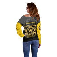 Personalized African American Buffalo Soldier Off Shoulder Sweater We Can We Will - Black - Wonder Print Shop