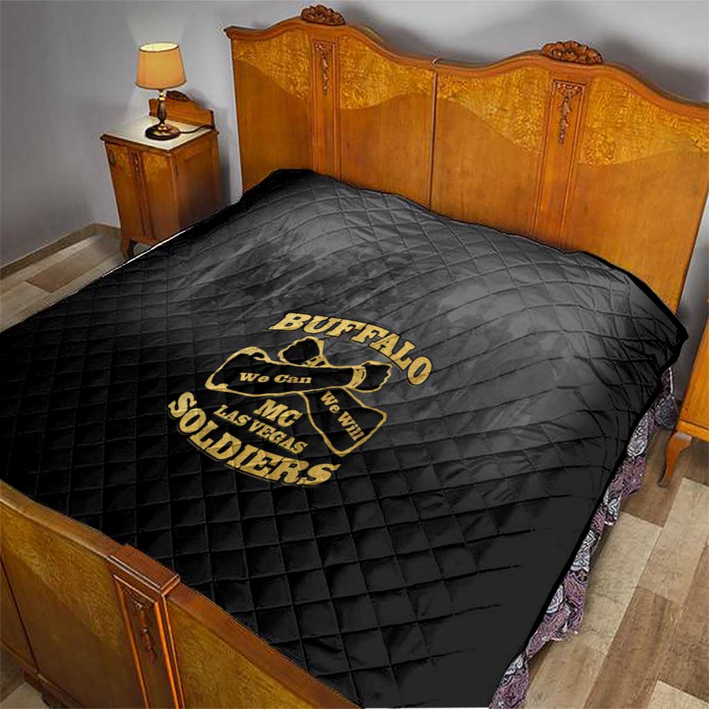 African American Buffalo Soldier Quilt We Can We Will - Black - Wonder Print Shop
