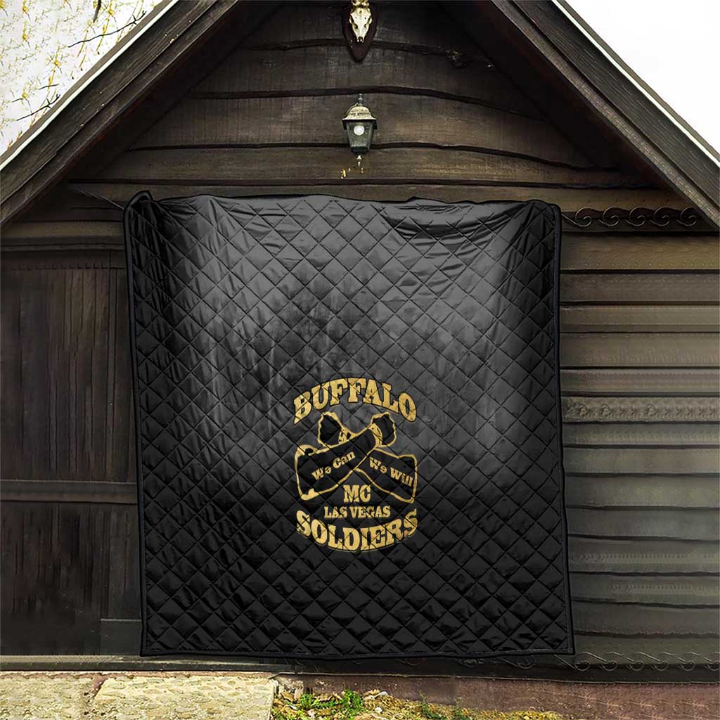 African American Buffalo Soldier Quilt We Can We Will - Black - Wonder Print Shop