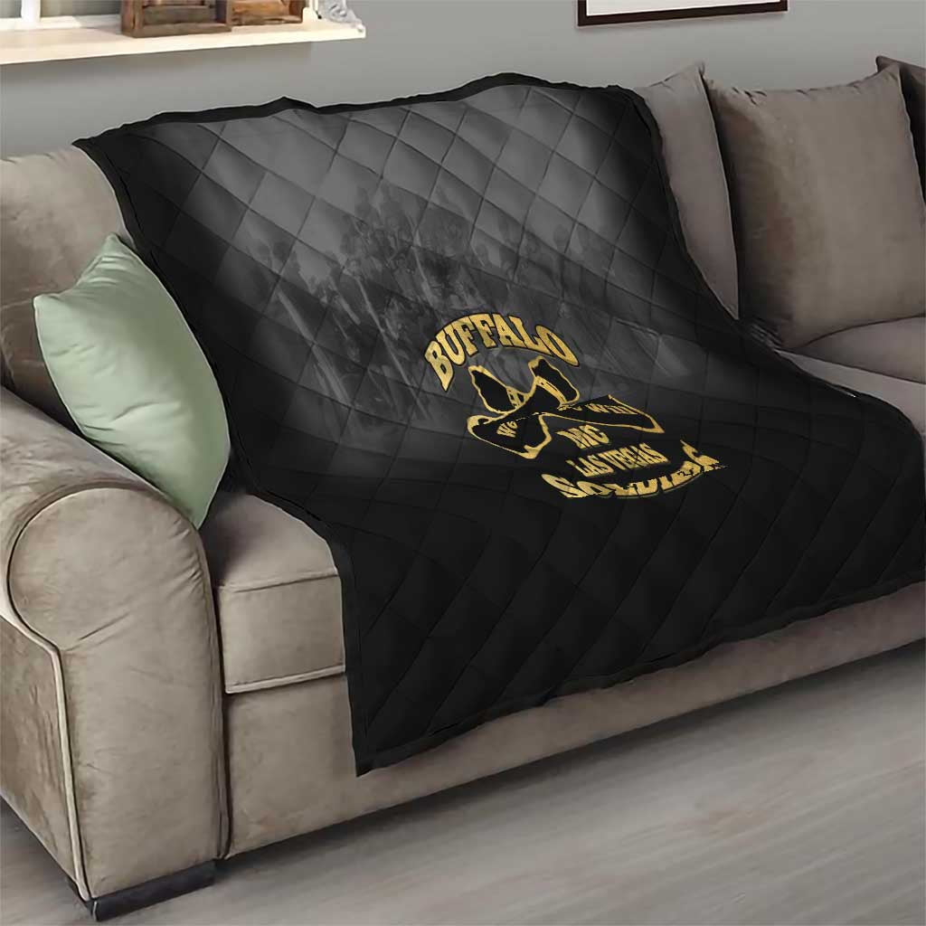 African American Buffalo Soldier Quilt We Can We Will - Black - Wonder Print Shop