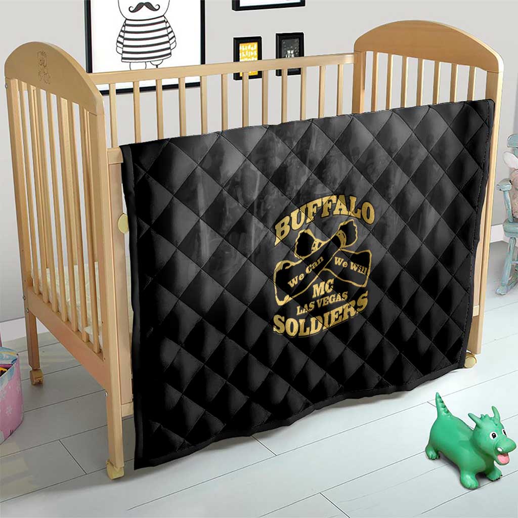African American Buffalo Soldier Quilt We Can We Will - Black - Wonder Print Shop