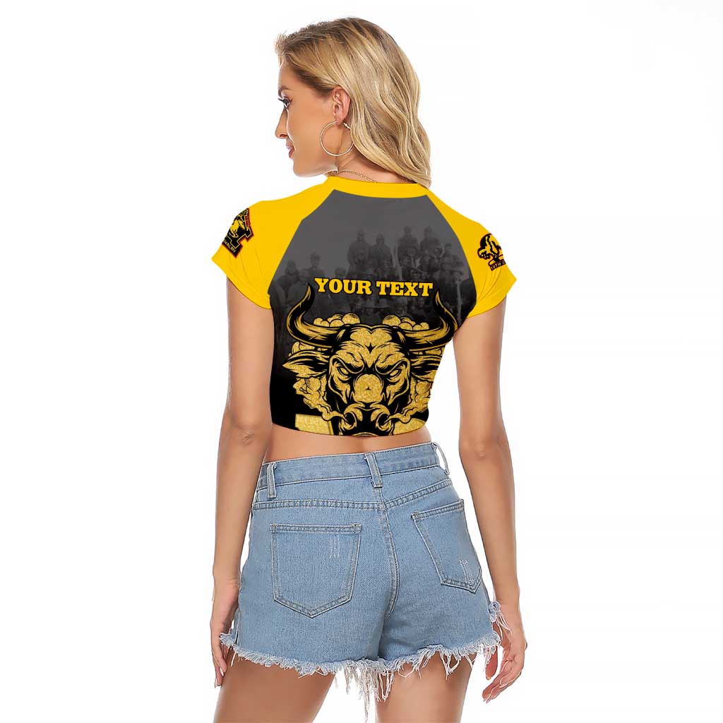Personalized African American Buffalo Soldier Raglan Cropped T Shirt We Can We Will - Black - Wonder Print Shop