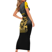 Personalized African American Buffalo Soldier Short Sleeve Bodycon Dress We Can We Will - Black - Wonder Print Shop