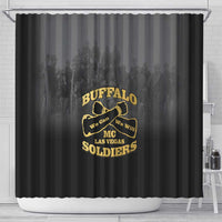 African American Buffalo Soldier Shower Curtain We Can We Will - Black - Wonder Print Shop