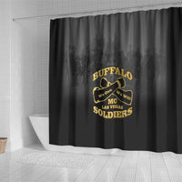 African American Buffalo Soldier Shower Curtain We Can We Will - Black - Wonder Print Shop