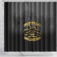 African American Buffalo Soldier Shower Curtain We Can We Will - Black - Wonder Print Shop