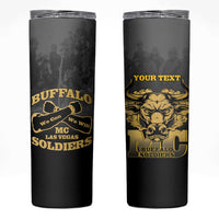 Personalized African American Buffalo Soldier Skinny Tumbler We Can We Will - Black - Wonder Print Shop