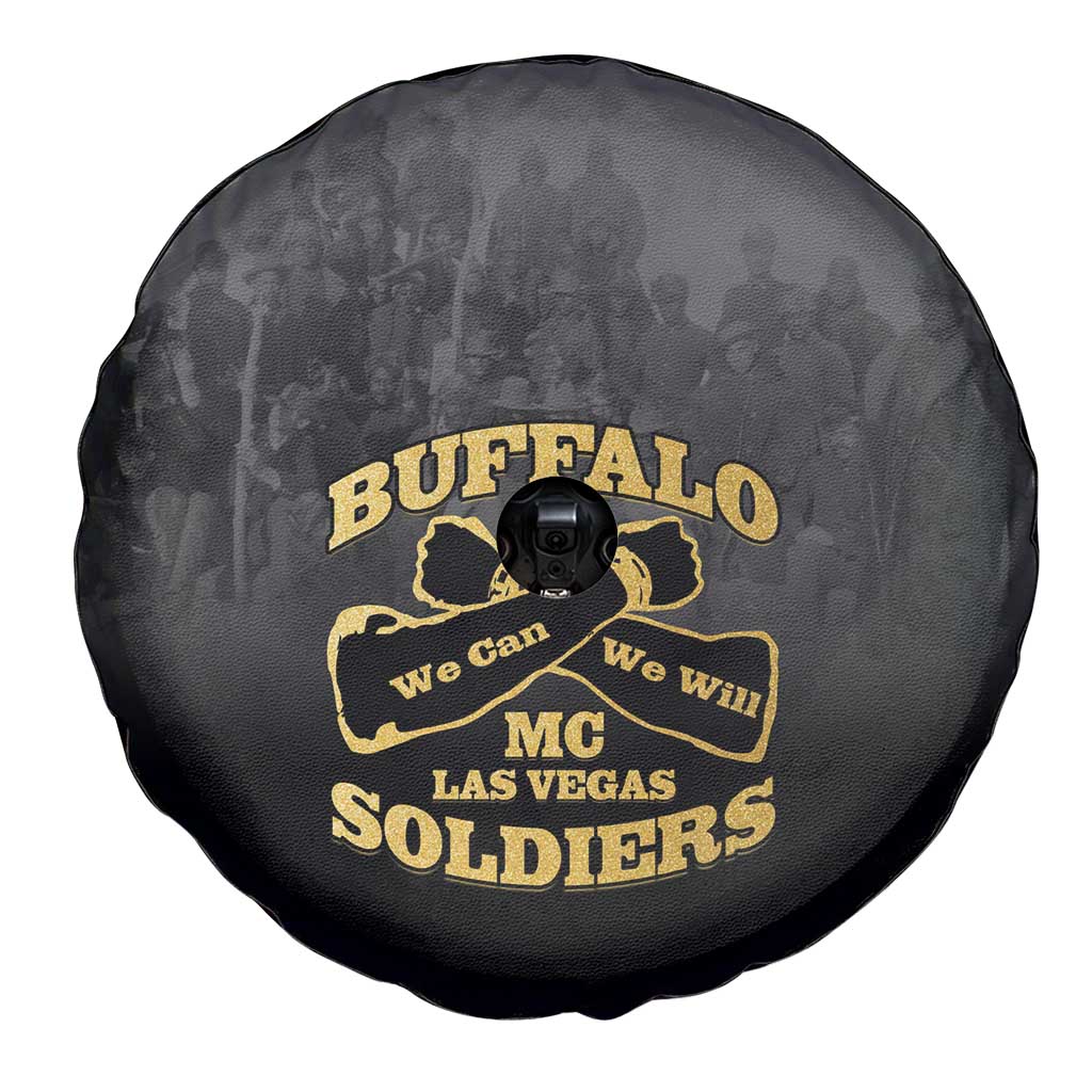African American Buffalo Soldier Spare Tire Cover We Can We Will - Black - Wonder Print Shop