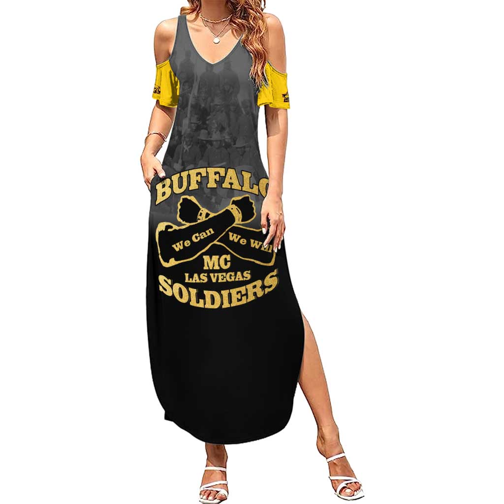 Personalized African American Buffalo Soldier Summer Maxi Dress We Can We Will - Black - Wonder Print Shop