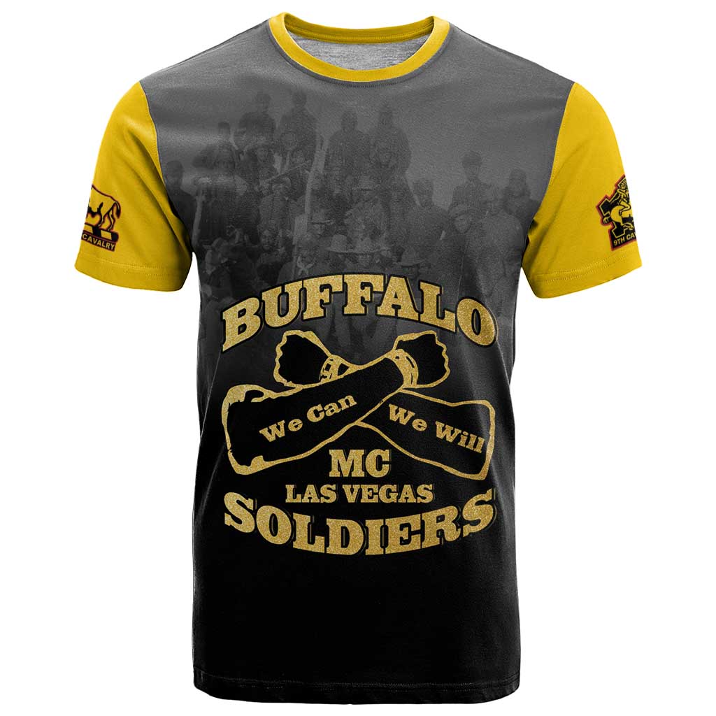 Personalized African American Buffalo Soldier T Shirt We Can We Will - Black - Wonder Print Shop