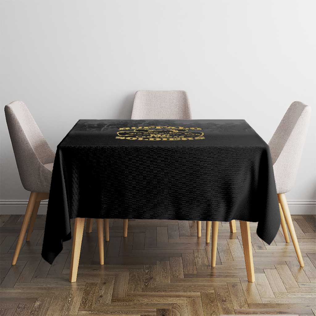 African American Buffalo Soldier Tablecloth We Can We Will - Black - Wonder Print Shop