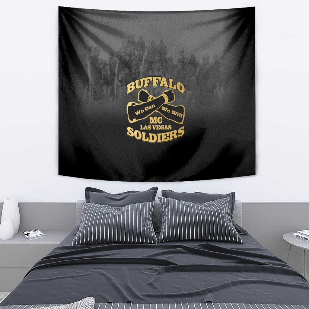 African American Buffalo Soldier Tapestry We Can We Will - Black - Wonder Print Shop