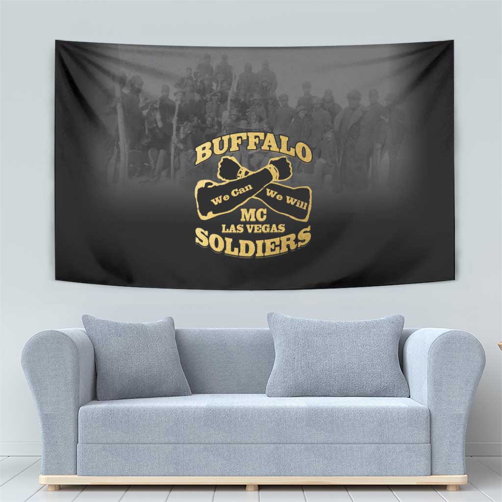 African American Buffalo Soldier Tapestry We Can We Will - Black - Wonder Print Shop