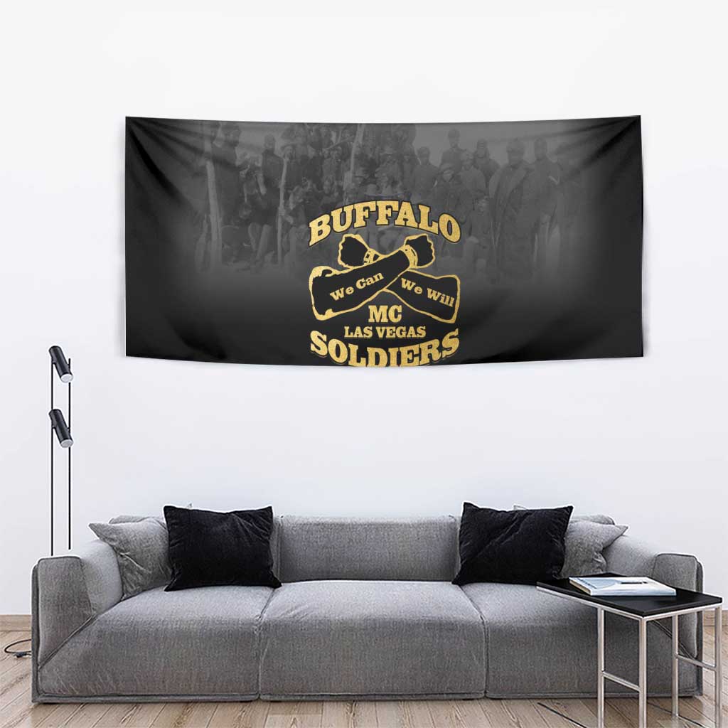 African American Buffalo Soldier Tapestry We Can We Will - Black - Wonder Print Shop