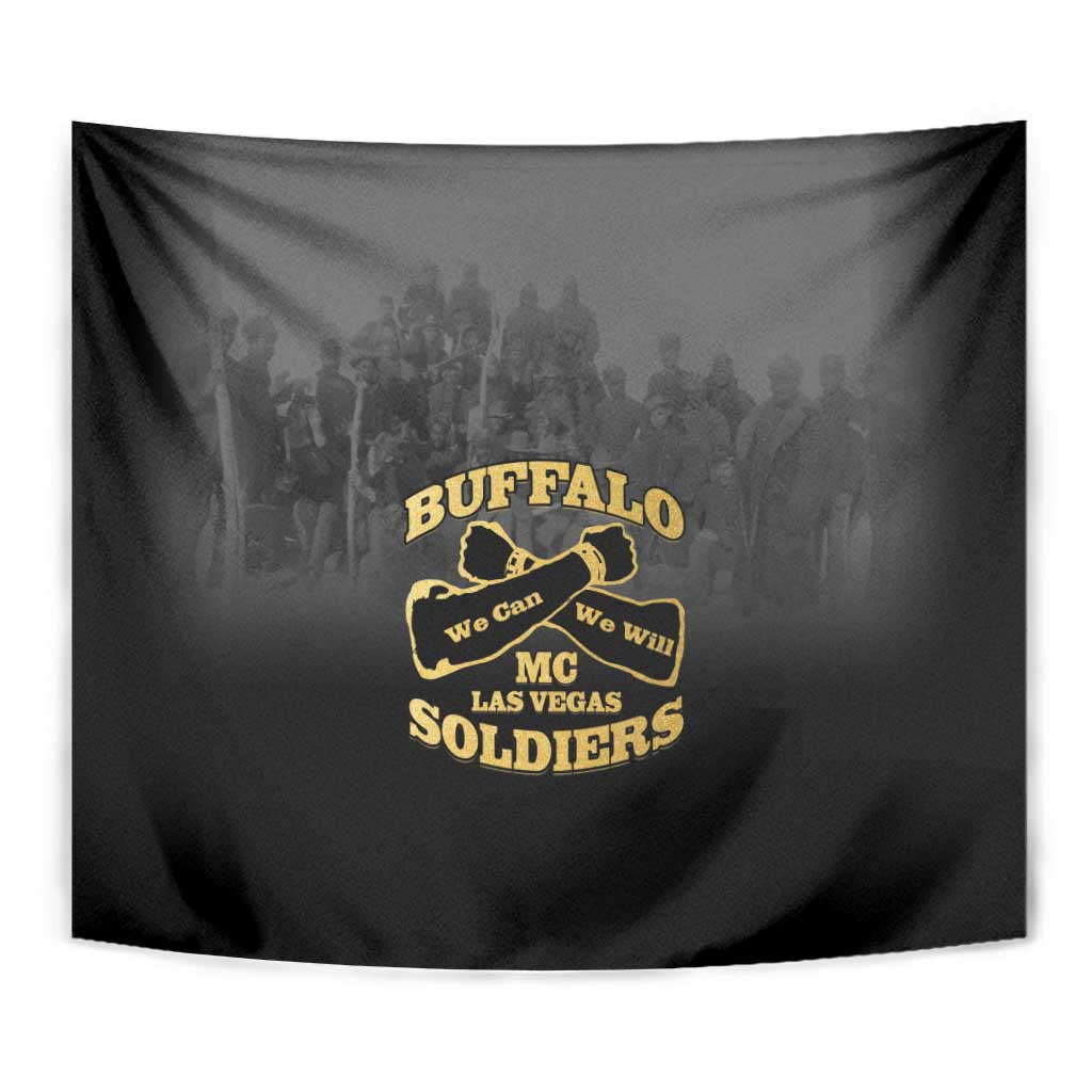 African American Buffalo Soldier Tapestry We Can We Will - Black - Wonder Print Shop