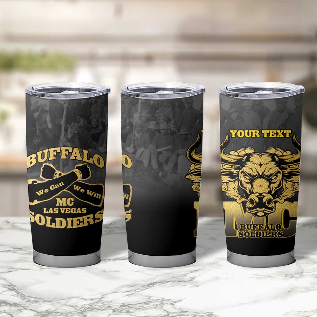 Personalized African American Buffalo Soldier Tumbler Cup We Can We Will - Black - Wonder Print Shop