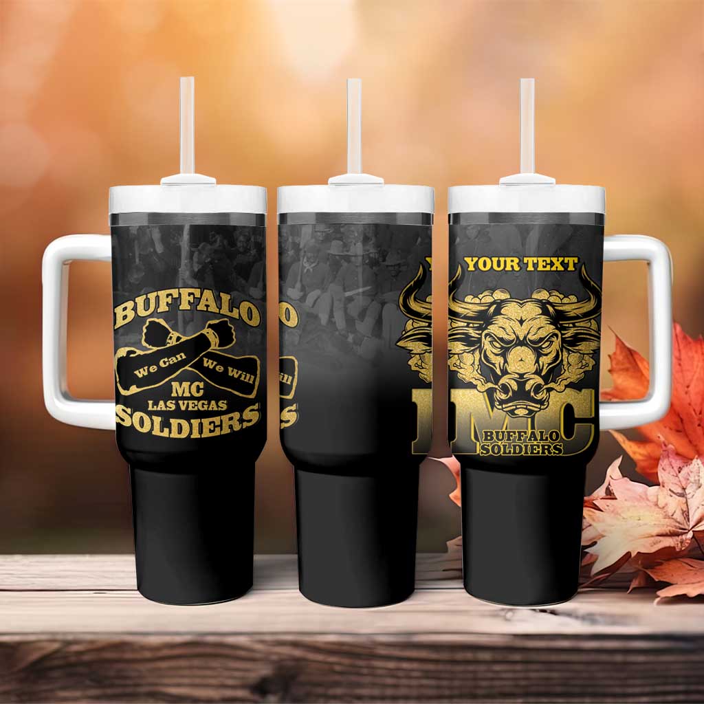 Personalized African American Buffalo Soldier Tumbler With Handle We Can We Will - Black - Wonder Print Shop