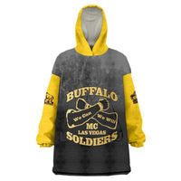 Personalized African American Buffalo Soldier Wearable Blanket Hoodie We Can We Will - Black - Wonder Print Shop