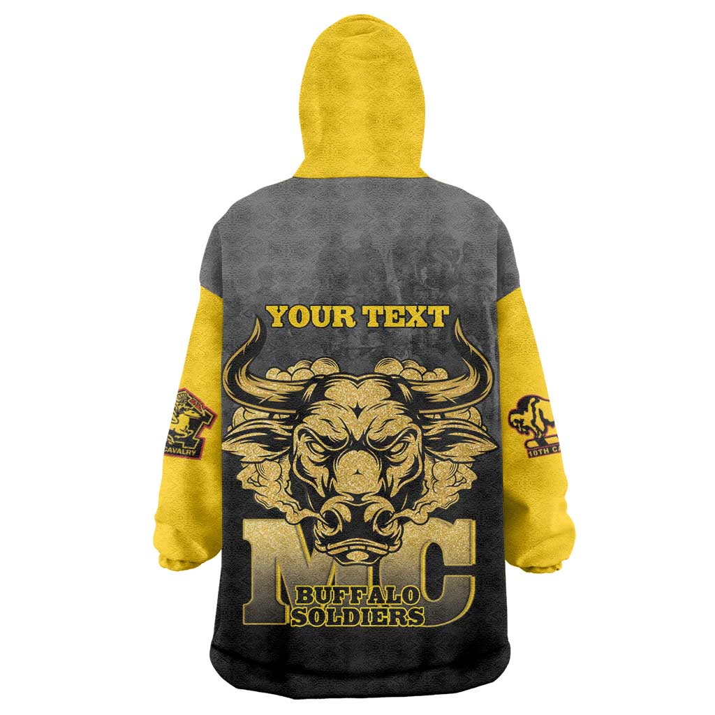 Personalized African American Buffalo Soldier Wearable Blanket Hoodie We Can We Will - Black - Wonder Print Shop