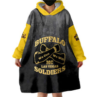 Personalized African American Buffalo Soldier Wearable Blanket Hoodie We Can We Will - Black - Wonder Print Shop