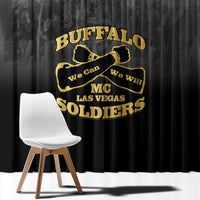 African American Buffalo Soldier Window Curtain We Can We Will - Black - Wonder Print Shop