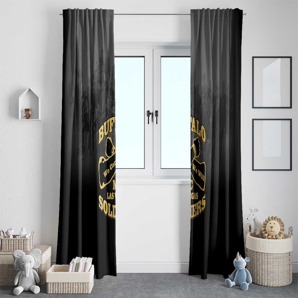 African American Buffalo Soldier Window Curtain We Can We Will - Black - Wonder Print Shop