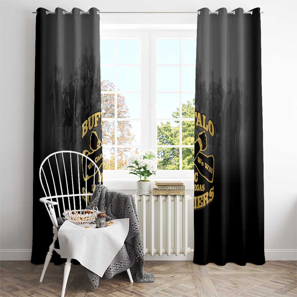 African American Buffalo Soldier Window Curtain We Can We Will - Black - Wonder Print Shop